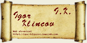 Igor Klincov vizit kartica
